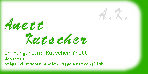 anett kutscher business card